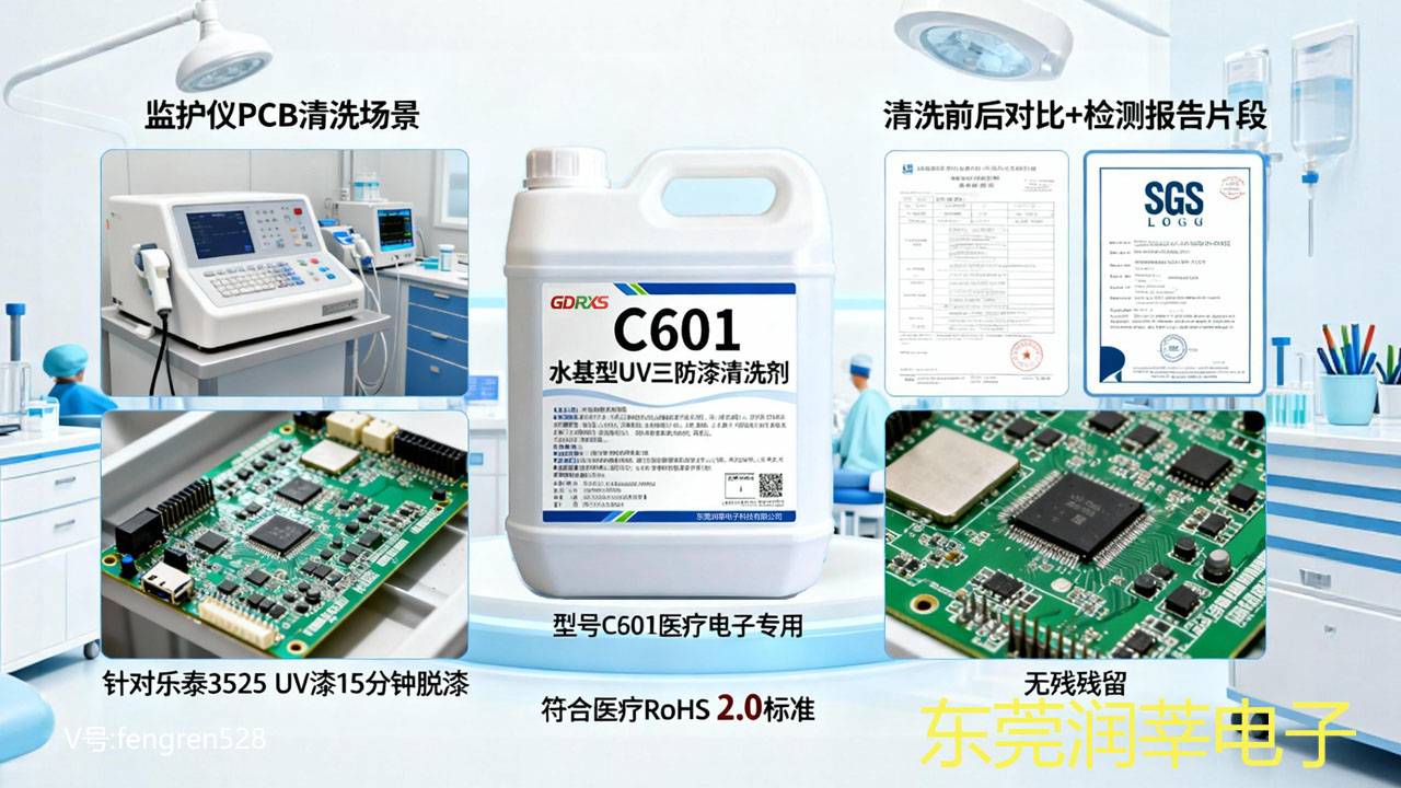 C601水基UV三防漆清洗剂：医疗电子适配+特定漆型专攻(图2)