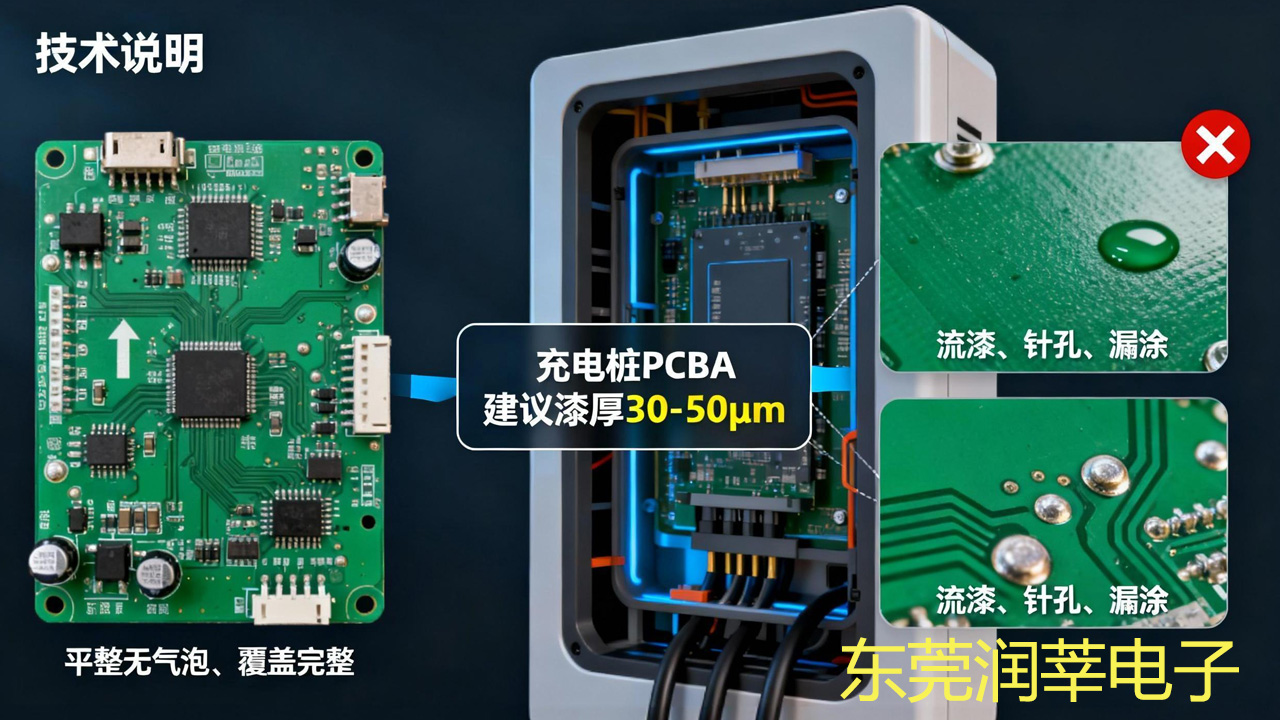 充电桩 PCBA 线路板三防漆:2 大核心注意事项,规避防护失效风险(图2) 充电桩 PCBA 线路板三防漆:2 大核心注意事项,规避防护失效风险(图2)