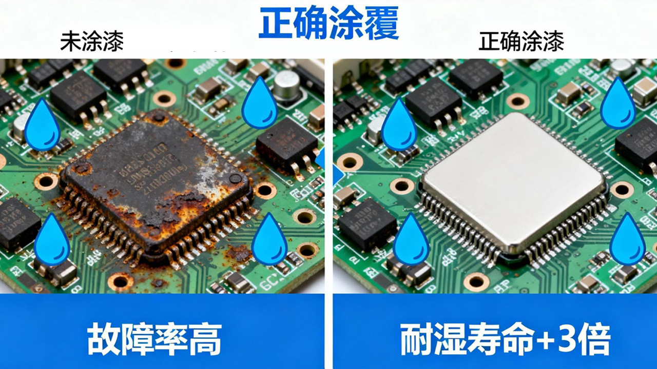 充电桩 PCBA 线路板三防漆:2 大核心注意事项,规避防护失效风险(图3) 充电桩 PCBA 线路板三防漆:2 大核心注意事项,规避防护失效风险(图3)