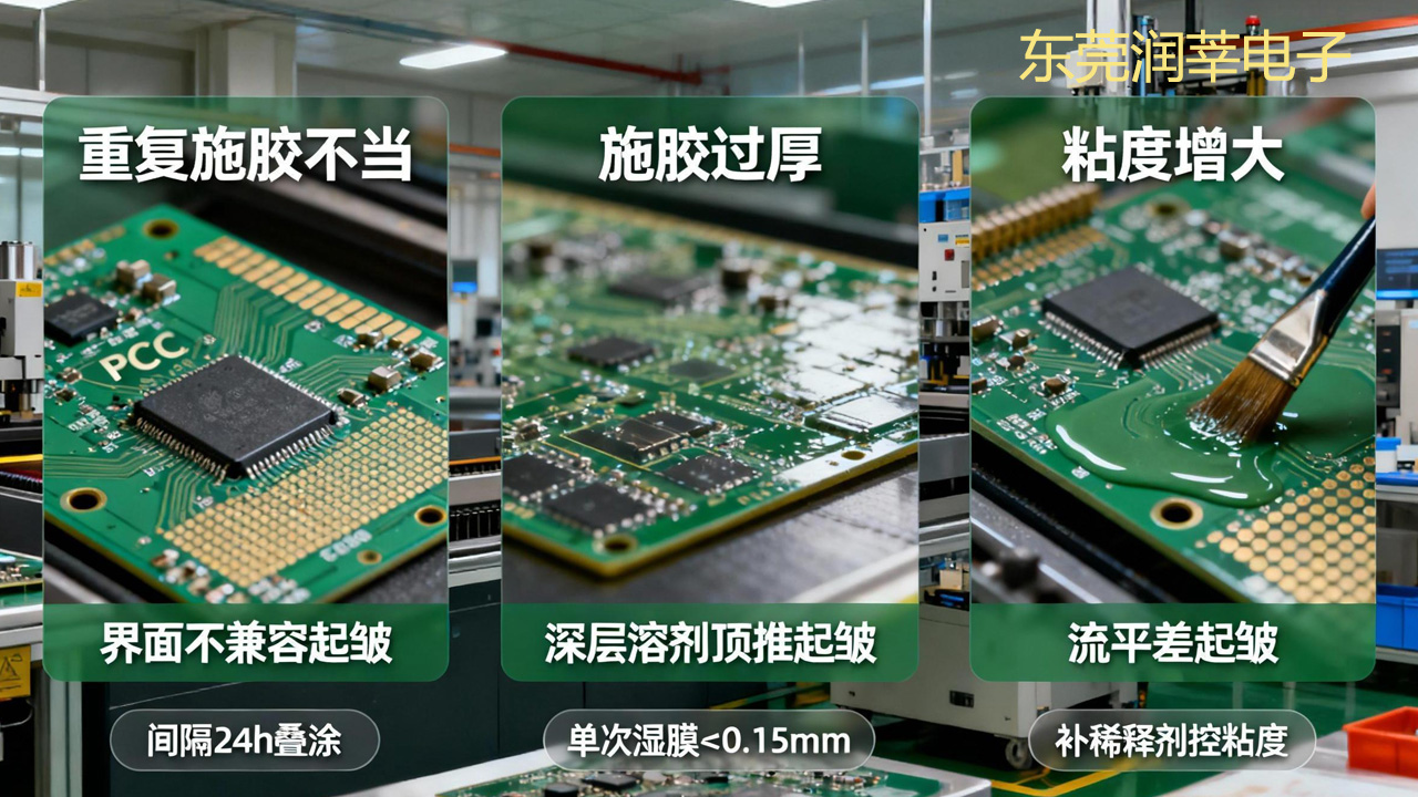 PCB 板三防漆起皱?3 大核心原因 + 避坑方法,外观达标(图1) PCB 板三防漆起皱?3 大核心原因 + 避坑方法,外观达标(图1)