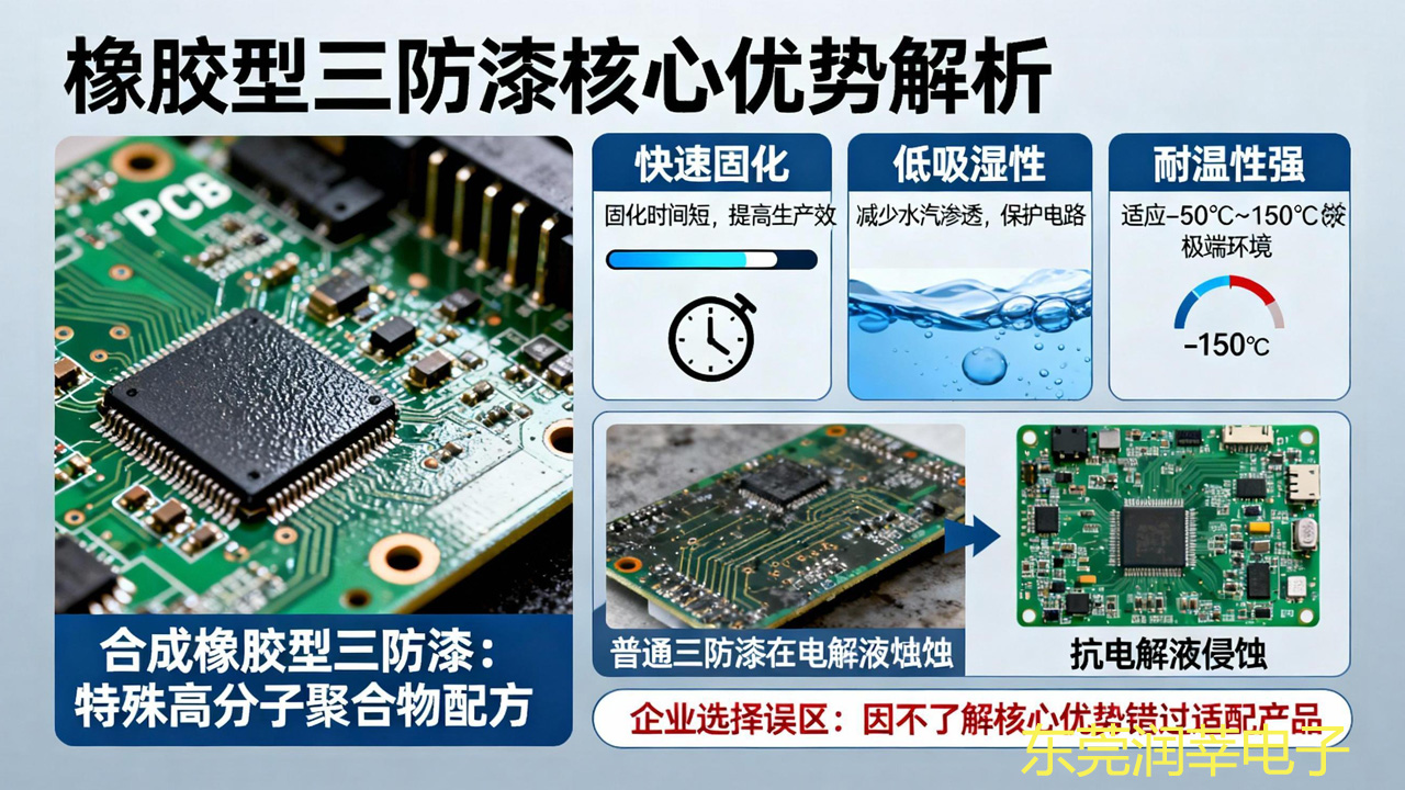 橡胶型三防漆是什么?5 大特性 + 4 大场景,PCB 防潮耐温双达标(图1) 橡胶型三防漆是什么?5 大特性 + 4 大场景,PCB 防潮耐温双达标(图1)