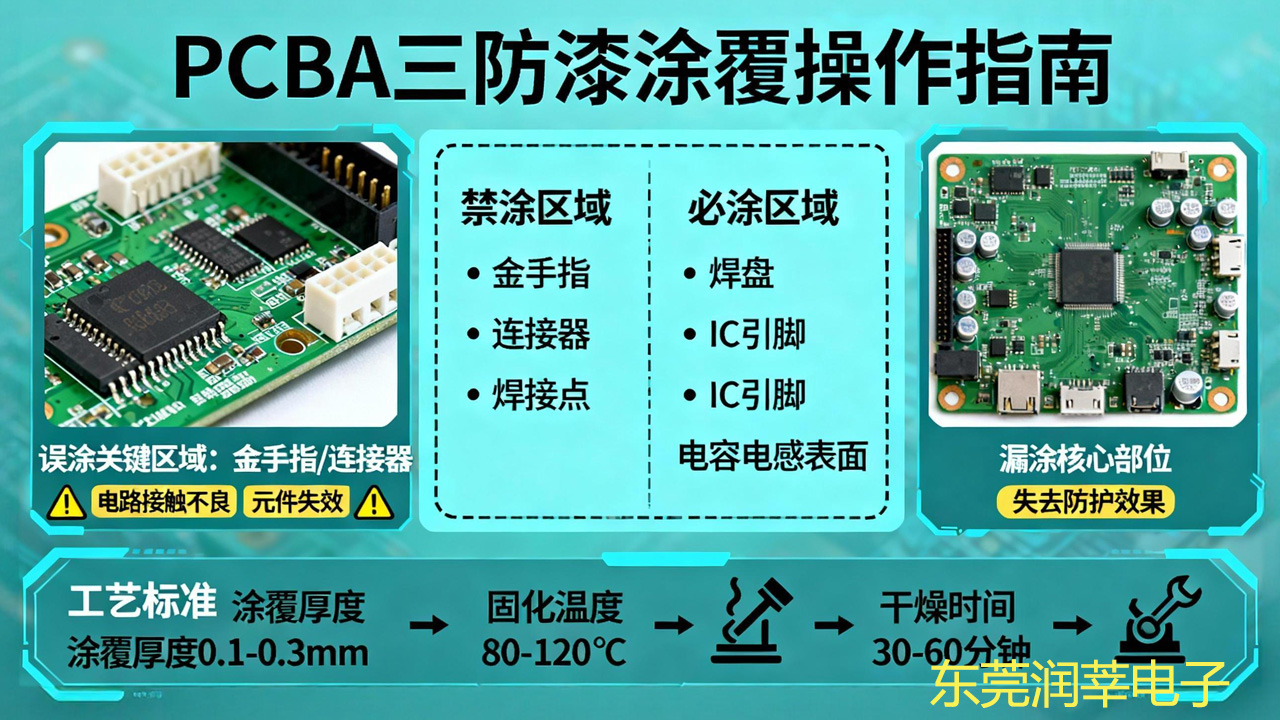 PCB三防漆涂覆指南:禁涂/必涂区域+工艺标准(图1) PCB三防漆涂覆指南:禁涂/必涂区域+工艺标准(图1)